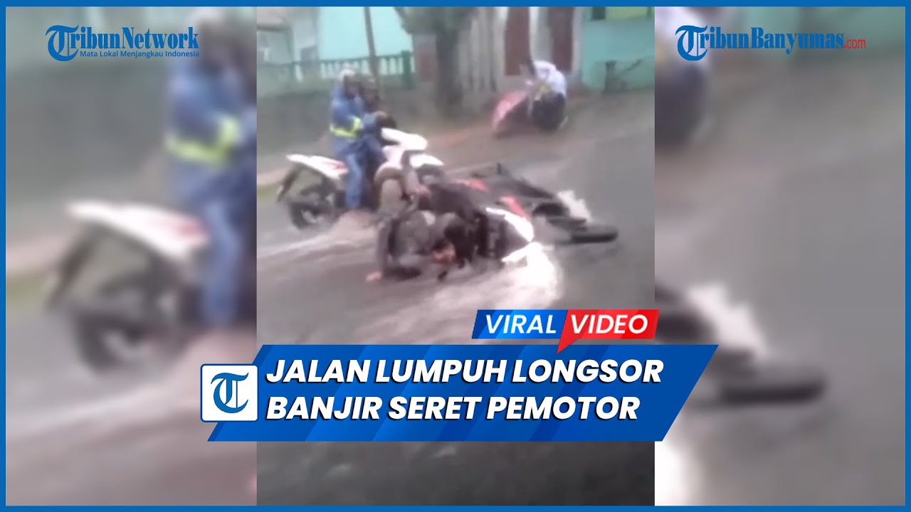 Jalan Karangreja Purbalingga Lumpuh Akibat Longsor dan Banjir Nyaris Menyeret Pemotor