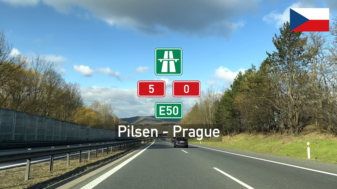 [4KHDR] Driving in Czechia: D5 & D0 E50 from Plzen (Pilsen) to Prague