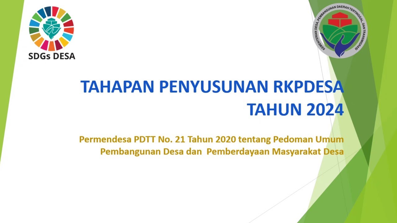 Tahapan Penyusunan RKP Desa Tahun 2024 Sesuai Permendesa PDTT No. 21 Tahun 2020