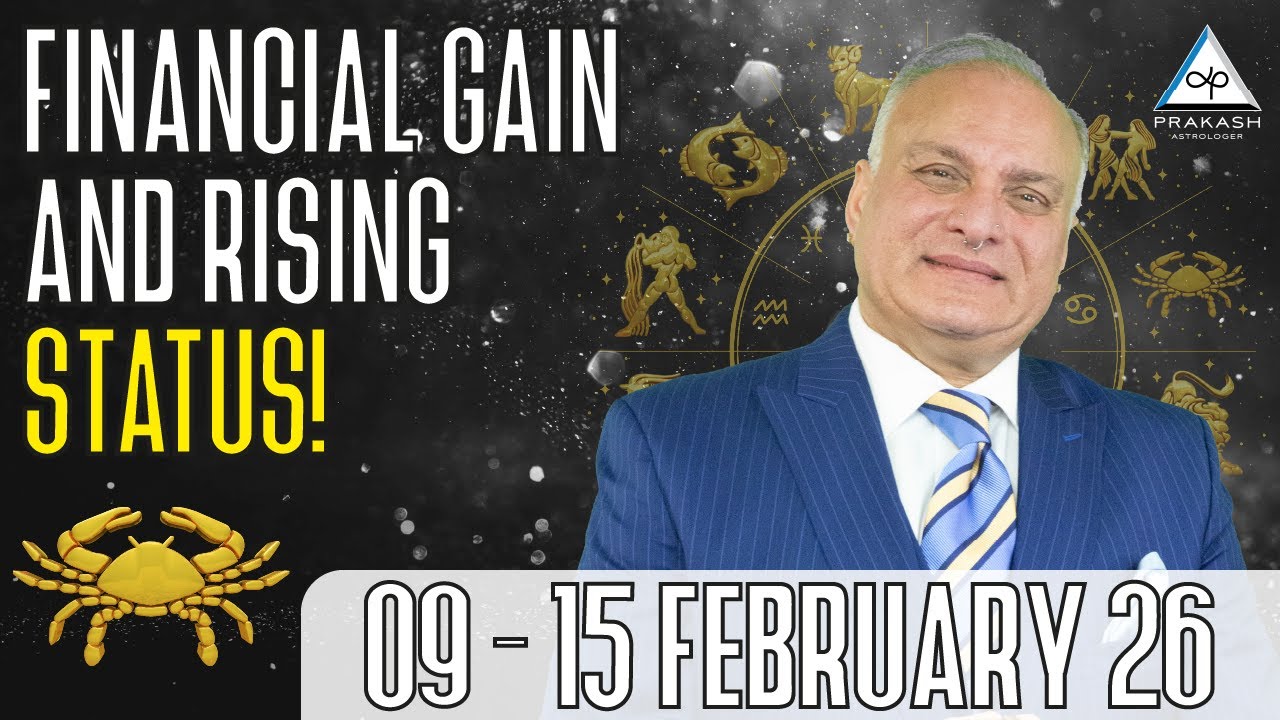 Cancer Weekly Horoscope For 9th February 2026 ♋ Financial Gain And Rising Status Honour 📈