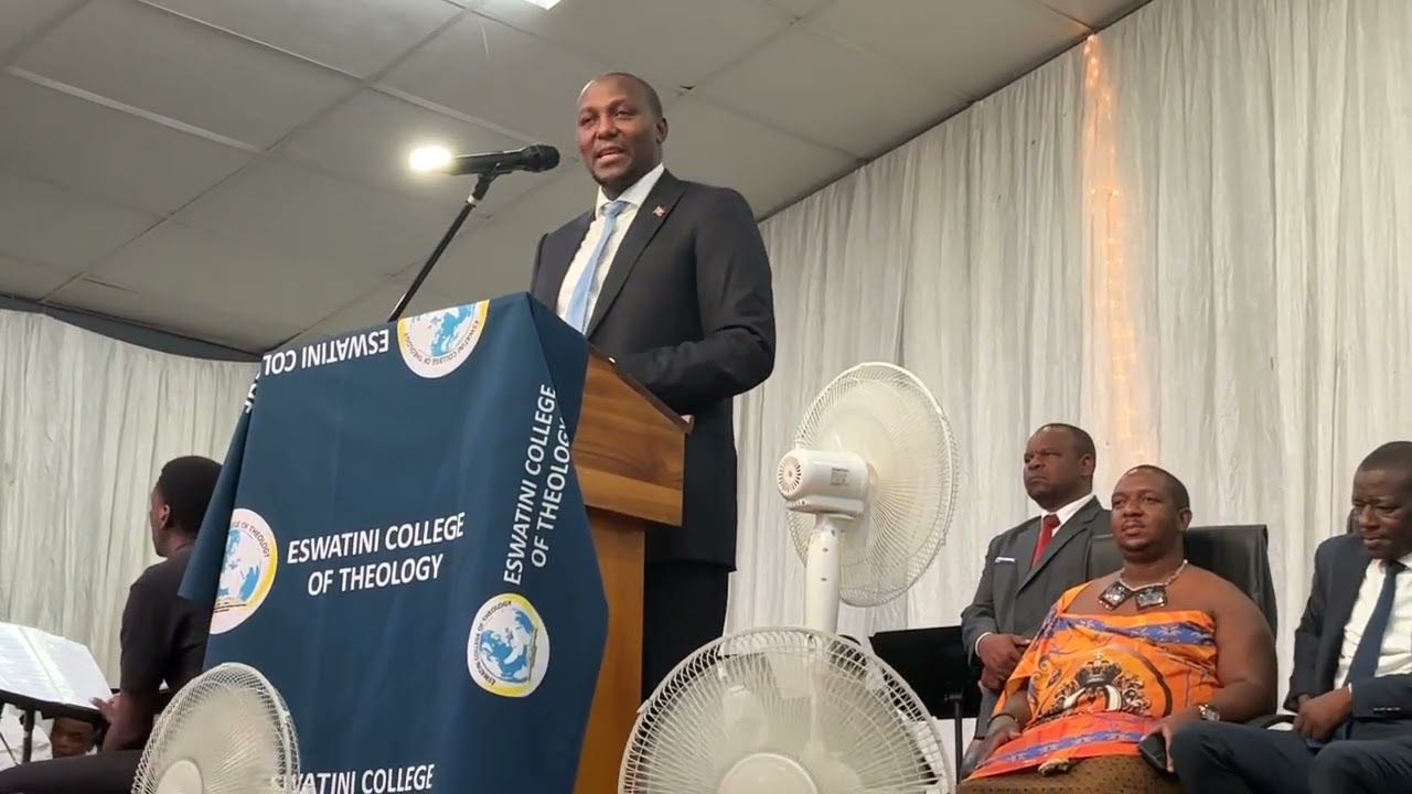 The Prime Minister of Eswatini making remarks at Eswatini College of Theology Graduation
