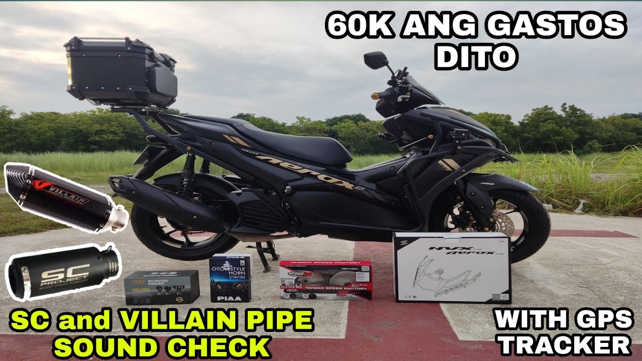 AEROX V2 TOURING SET UP - 60K Ang Nagastos - Full RS8 CVT - SC Project and Villain Pipe Sound Check💯
