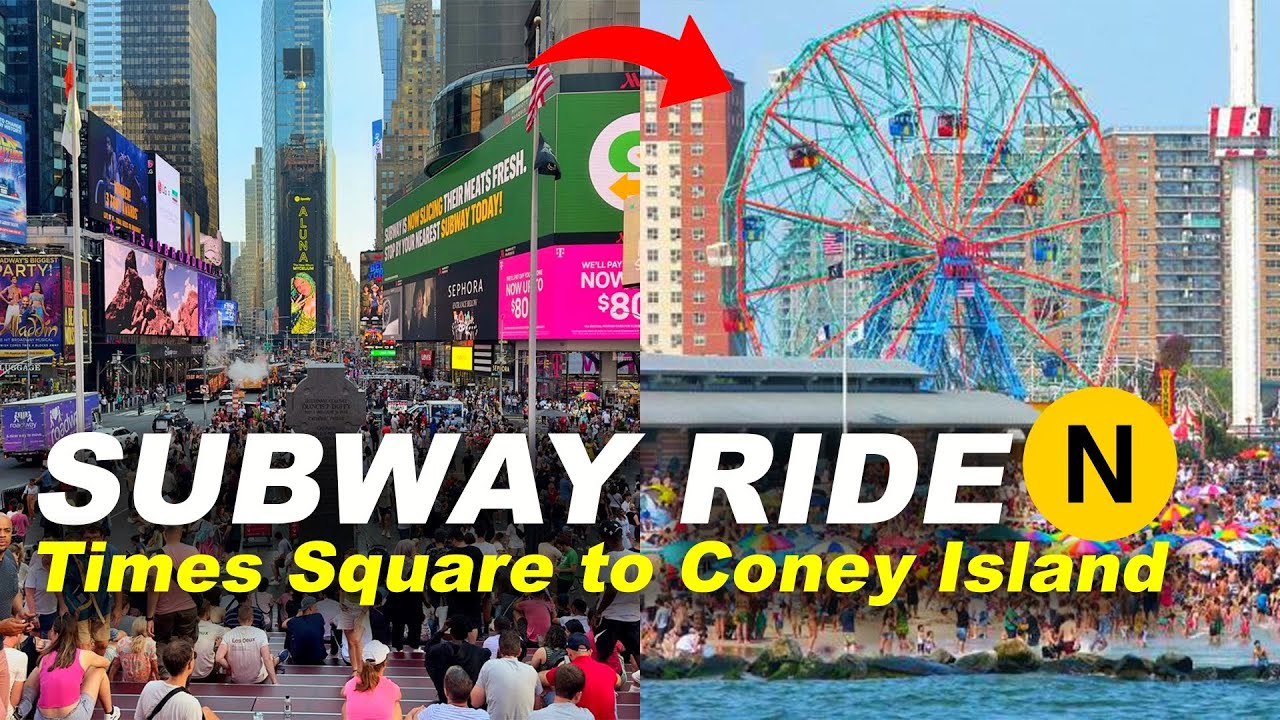 NYC Subway Ride to Coney Island–Stillwell Avenue from Times Square–42nd Street : N Train Ride