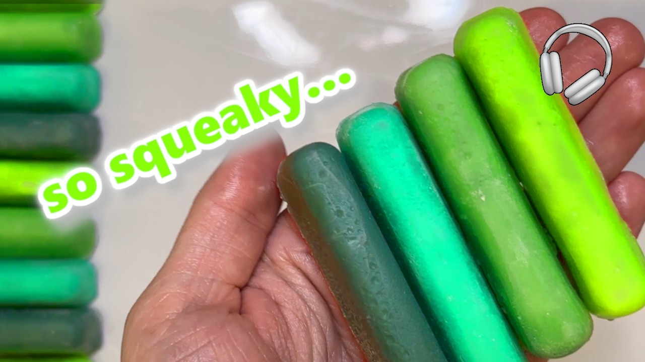 ASMR Squeaky Cornstarch | Wax Sticks & Squares | No Talking 💚✨