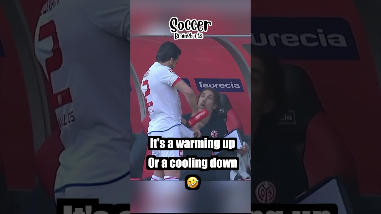 Funny football moments!! It is warming up or ...lol #soccer  #funny #laugh