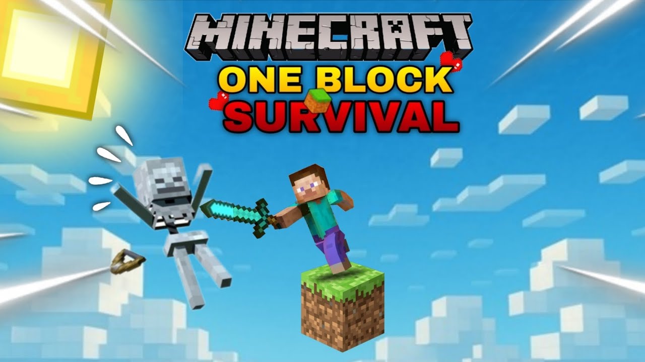 FIRST DAY IN MINECRAFT ONE BLOCK  || PE GAMEPLAY