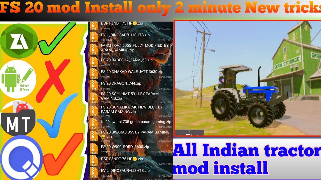 FS 20 Mod New Tricks Install only 2 minute | fs 20 formertrack 🚜 Mod tractor
