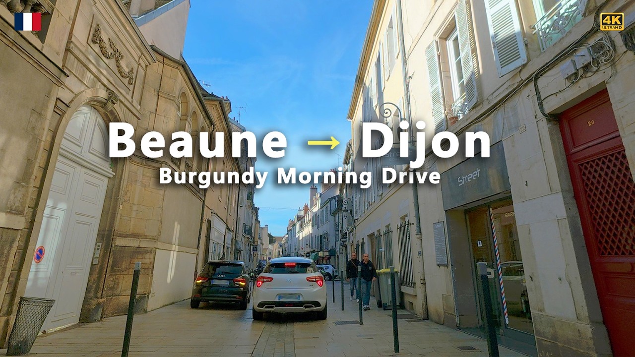 French Scenic Drive 4K | Beaune → Dijon (Burgundy Sunrise, A6 & A31 Motorway | No Music