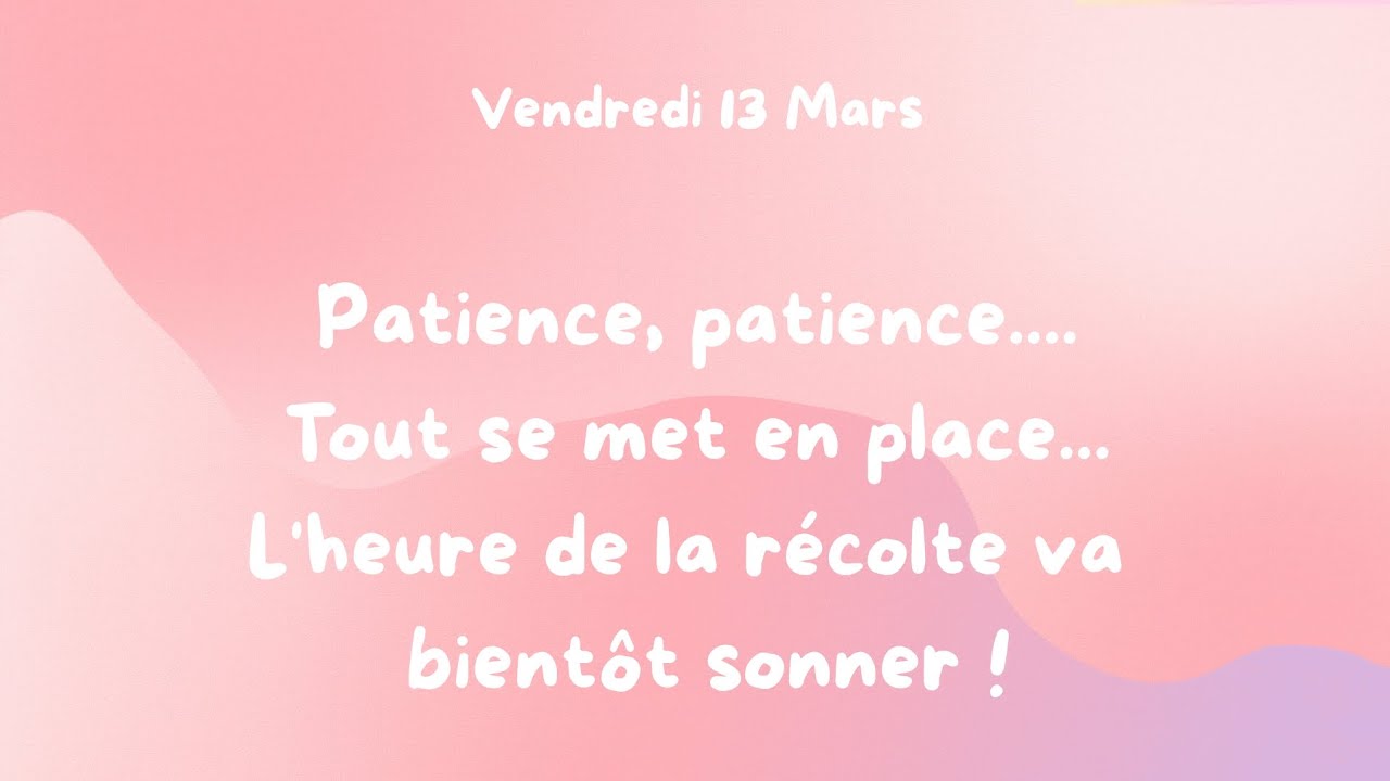 Patience ! Tout se met en place ! L'heure de la récolte va bientôt sonner 🌞💐