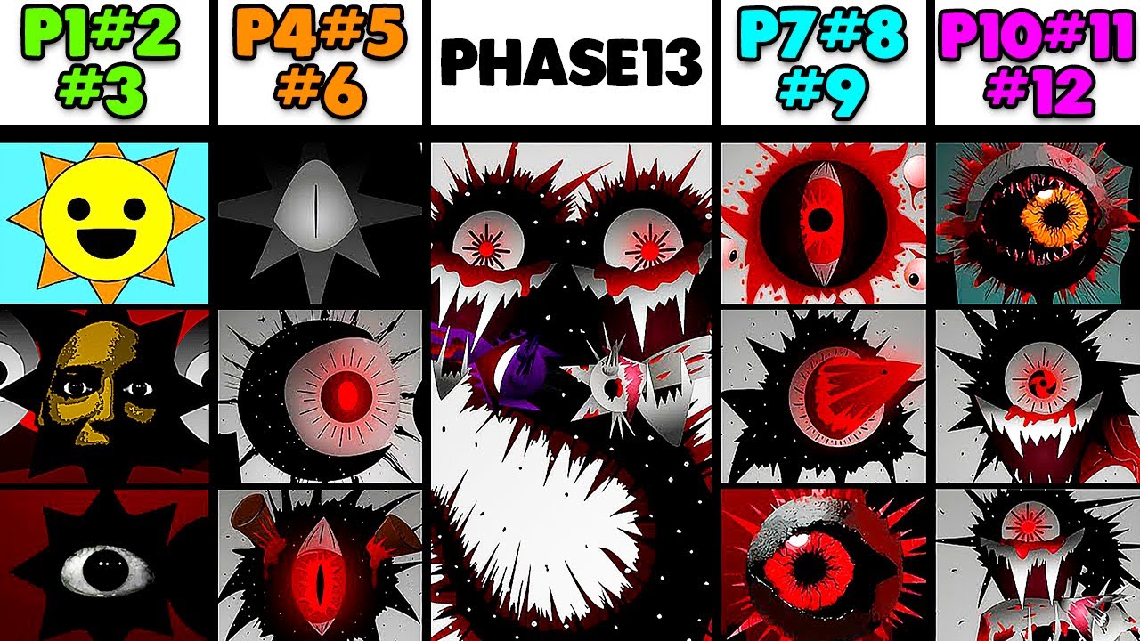Phase 1 VS Phase 2 VS Phase 3 VS Phase 4 VS Phase 5 VS Phases 6-13 in Incredibox Sprunki!
