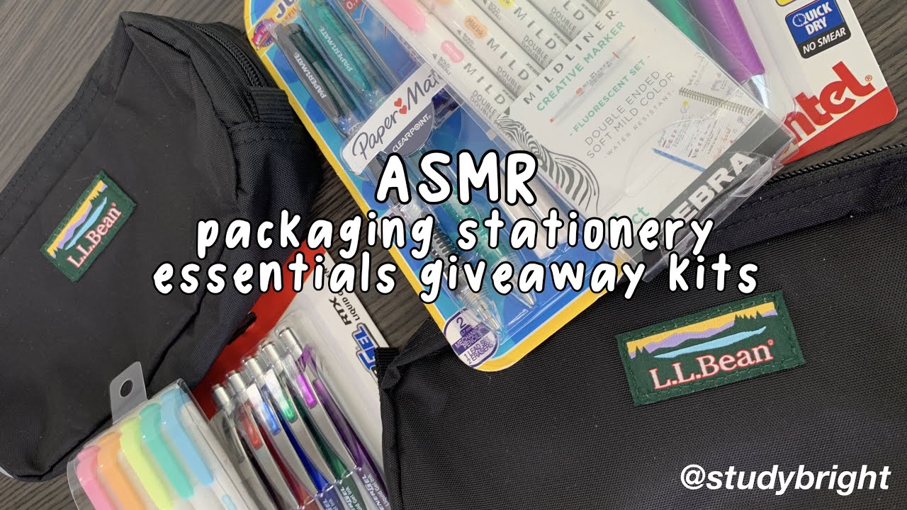 asmr packing stationery giveaway kits (lost footage lol) | studybright