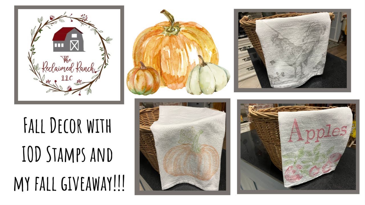 Tea Towels & Pumpkins - IOD Stamps - Fall Giveaway