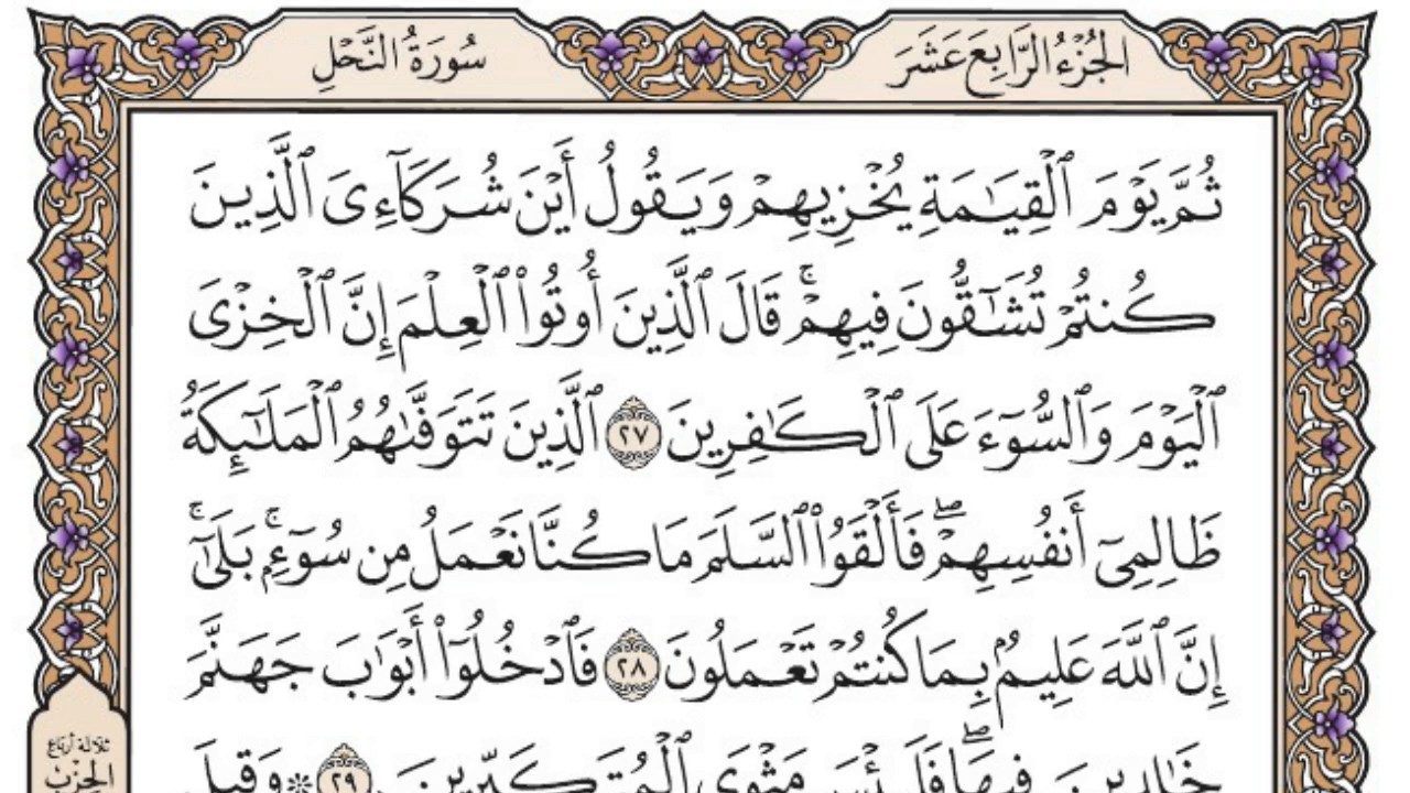 سورة النحل مكتوبة / محمد أيوب
