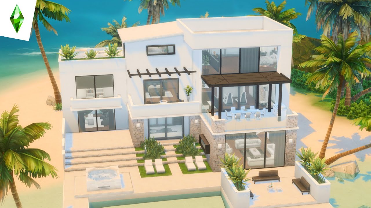 Modern Beach House 🌴 | The Sims 4 | Speed Build (No CC)