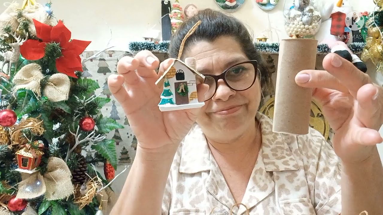 [FÁCIL] 🎄 Diy de Natal - Como fazer casinhas com rolinho de papel higiênico para sua árvore de natal