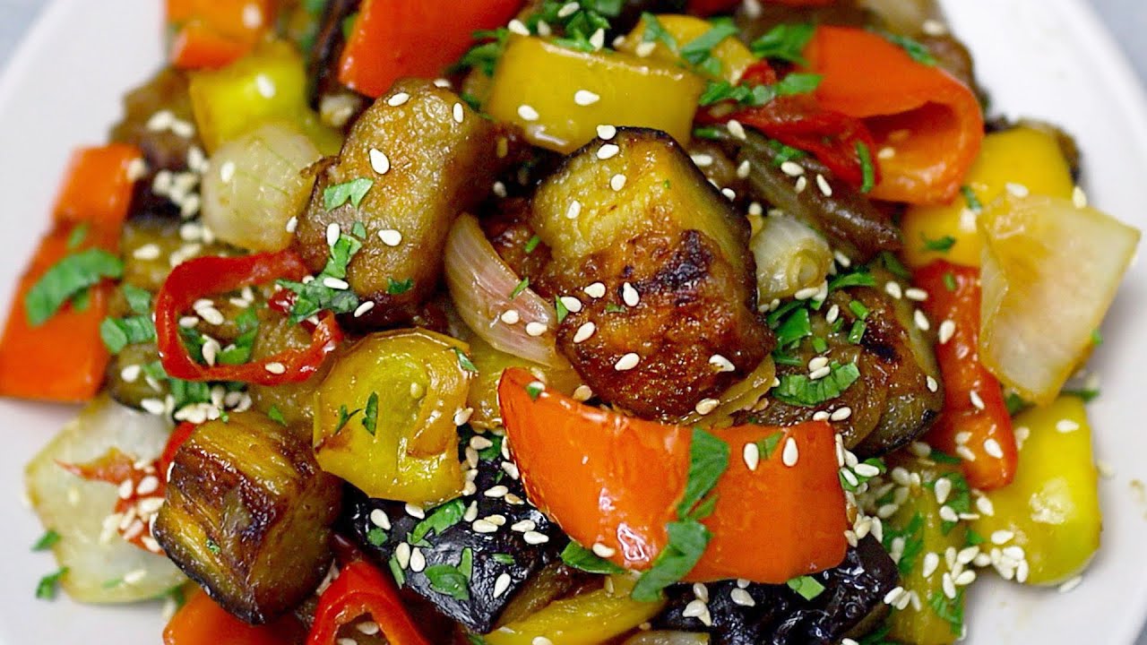 Auberginen schmecken besser als Fleisch! Unglaublich leckere Auberginen mit Gemüse in der Pfanne!