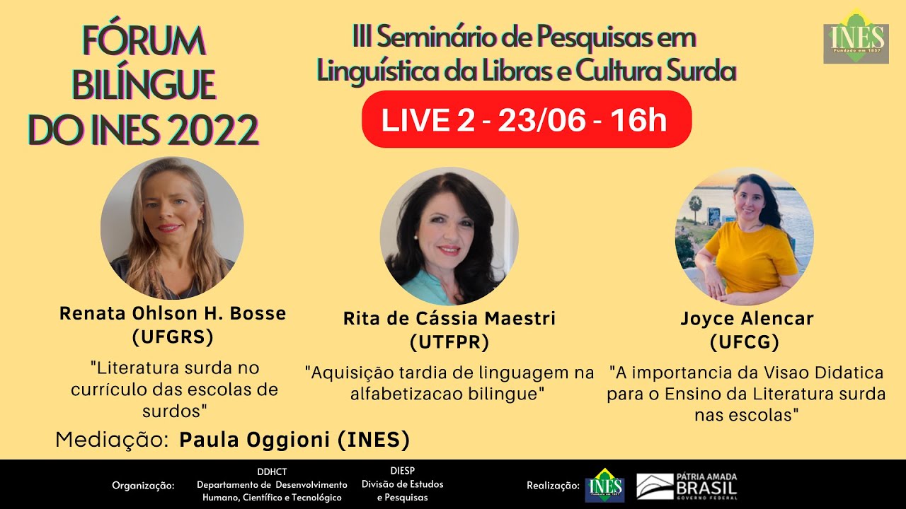 Live 2 - Educação | LibrasCult 2022 - Fórum Bilíngue do INES