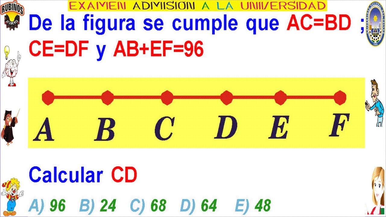 Examen Admisión a la Universidad CALLAO Segmentos Geometría Solucionario UNAC