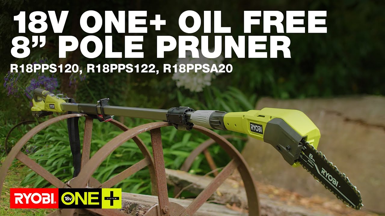 Секатор RYOBI 18V ONE+ 8 дюймов (20 см) безмасляный (R18PPS120) в действии