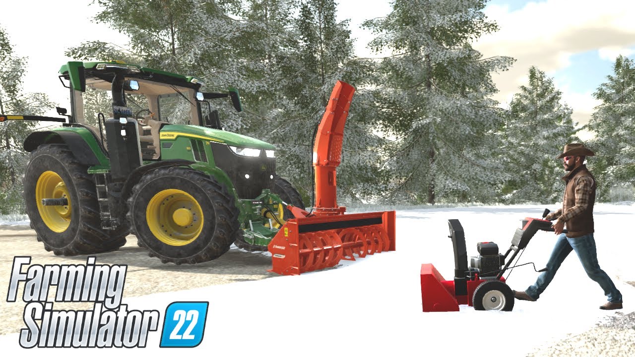 PLOWING SNOW & TOWING TRUCKS AFTER A WYOMING SNOW STORM | Farming Simulator 22