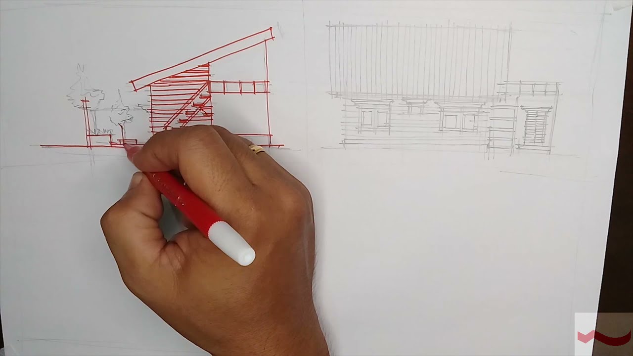 SKETSA DESAIN RUMAH MINIMALIS TYPE 54 PART 2 #architecture #design #tinyhouse #sketch #homedecor