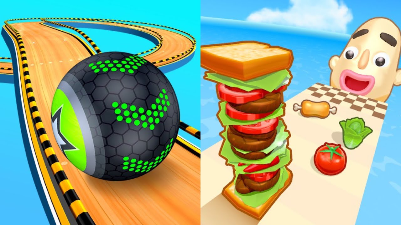 Going Balls vs Sandwich Runner - All Level Gameplay Android,iOS - NEW APK MOD MEGA UPDATE GAMEPLAY