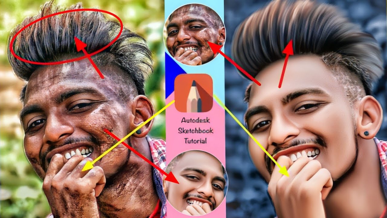 Autodesk Hd Face Skin Smooth And Face Skin White Photo Editing | Hair Editing By Autodesk sketchbook