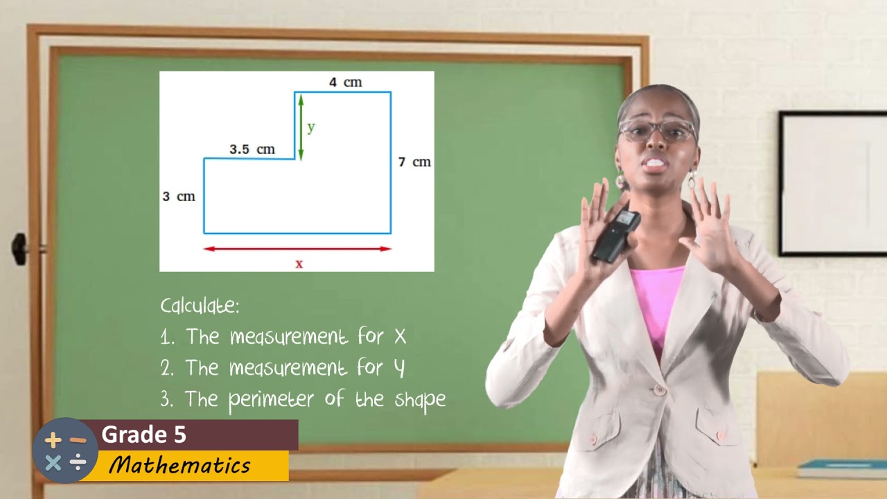 Mathematics - Grade 5: Perimeter - Solving for the missing side
