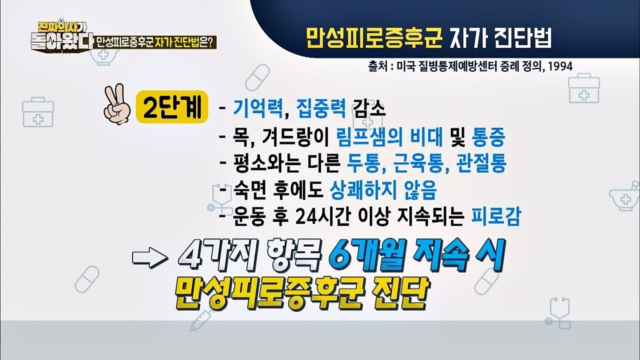 [자가 진단법] '만성피로증후군' 미리 알고 예방하자(!) 진짜 의사가 돌아왔다 28회