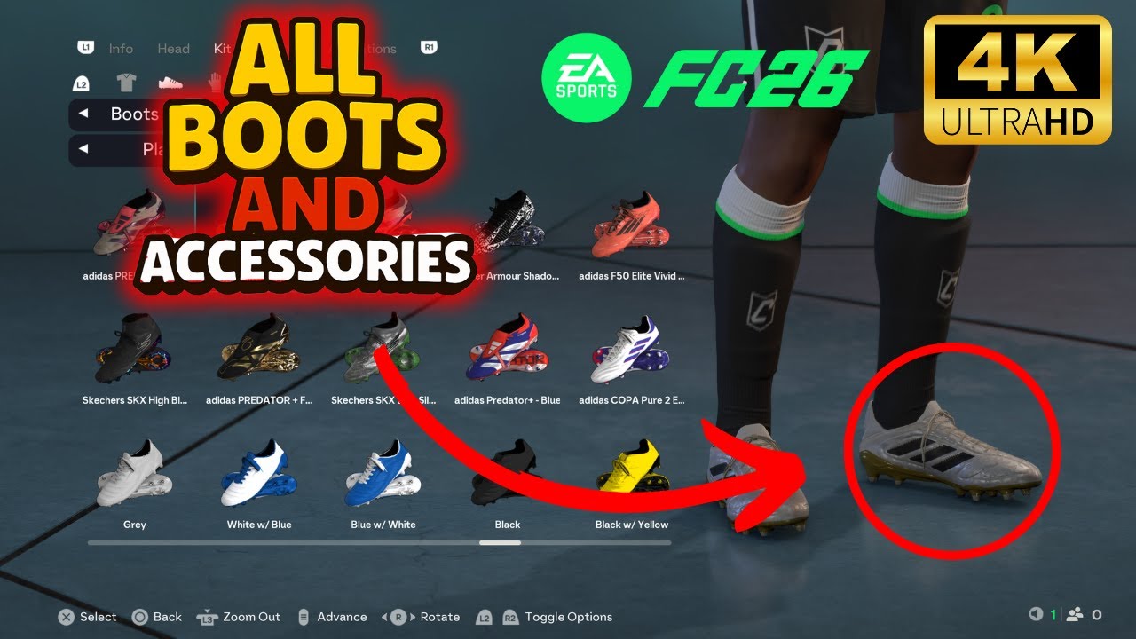 EAFC 26 │ALL BOOTS and ACCESSORIES for Create a Club and ProClubs! ⚽│EA SPORTS FC 26