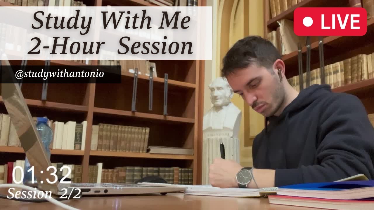Study With Me, Old Italian Library, 2-Hour LIVE Session - Study With Antonio, 50-10 Pomodoro