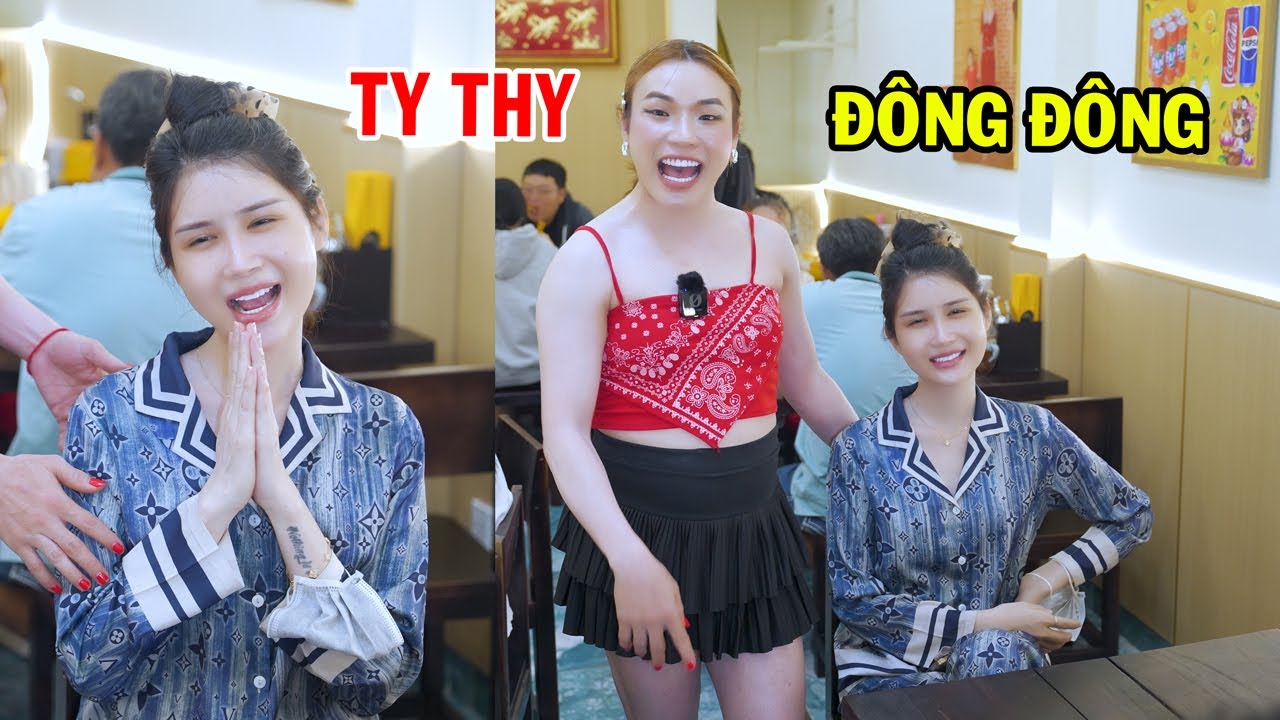 Người đẹp LGBT Đ&ocirc;ng Đ&ocirc;ng gh&eacute; qu&aacute;n Ty Thy - Ty Thy Vlog Gỏi đu đủ