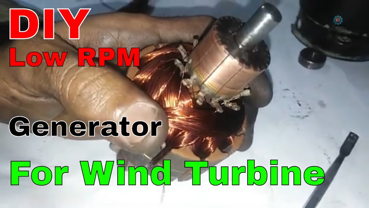 How to Convert 12V DC Motor into Low RPM 100Watts Alternator for Wind Energy