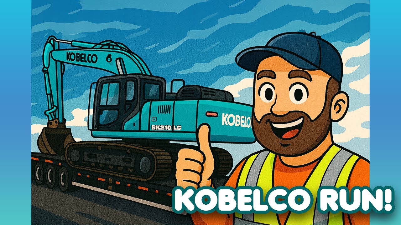 Kobelco 210 Run! | Duża niebieska koparka.