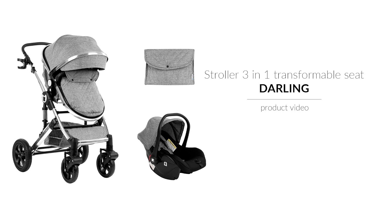 KikkaBoo | Baby stroller DARLING 3 in 1 transformable seat