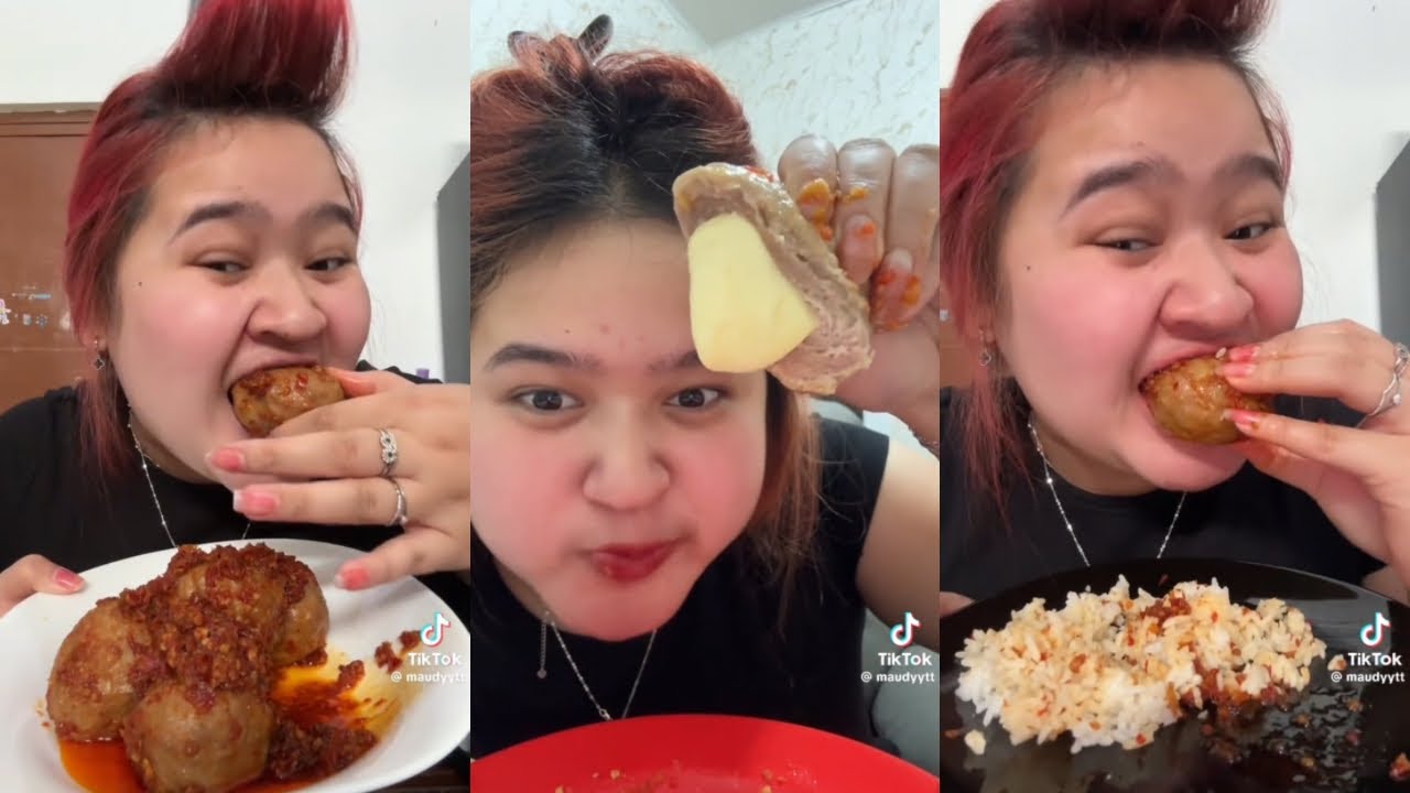 MAUDY MUKBANG CIMOOD DAGANGAN SENDIRI 🧆🧈🍘 | KOMPILASI VIDEO TIKTOK VIRAL