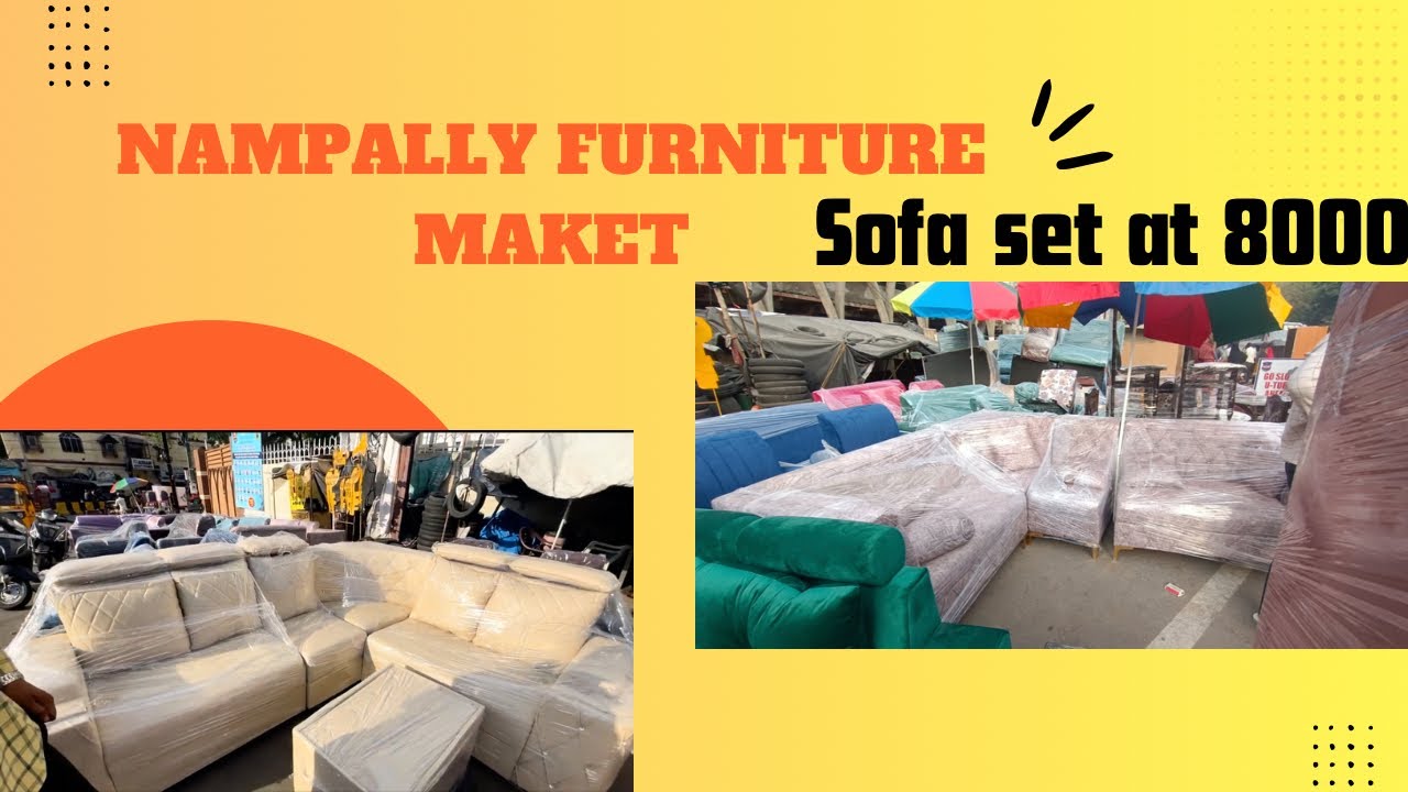roadside nampally furniture market in hyderabad ! L-Shape Sofa nampally Furniture Market |Faizee