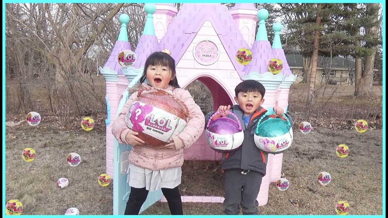HUGE LOL Easter Surprise Toys Hunt Challenge at the Castle!