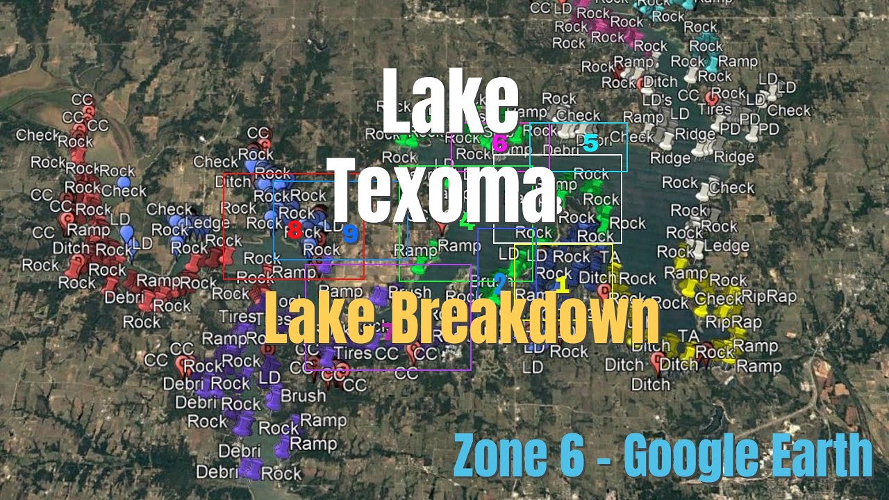 Where to find BASS on Lake TEXOMA!  Lake Breakdown - Zone 6
