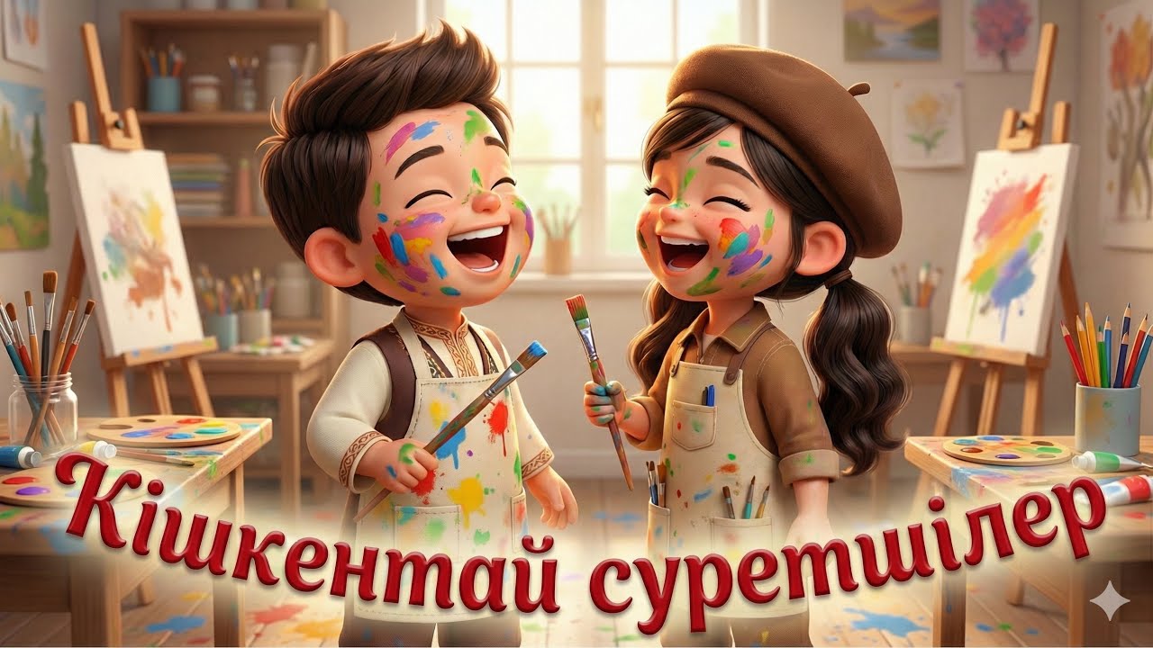 Кішкентай суретшілер. Қазақша әндер. Балаларға арналған. Қазақша мультфильм.