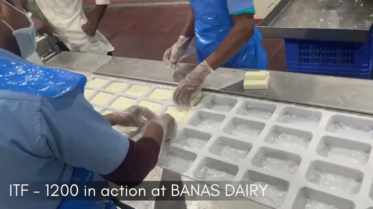 Paneer Packing with Icon Thermoforming Vacuum Packing Machine - ITF 1200 at Banas Dairy - Palanpur