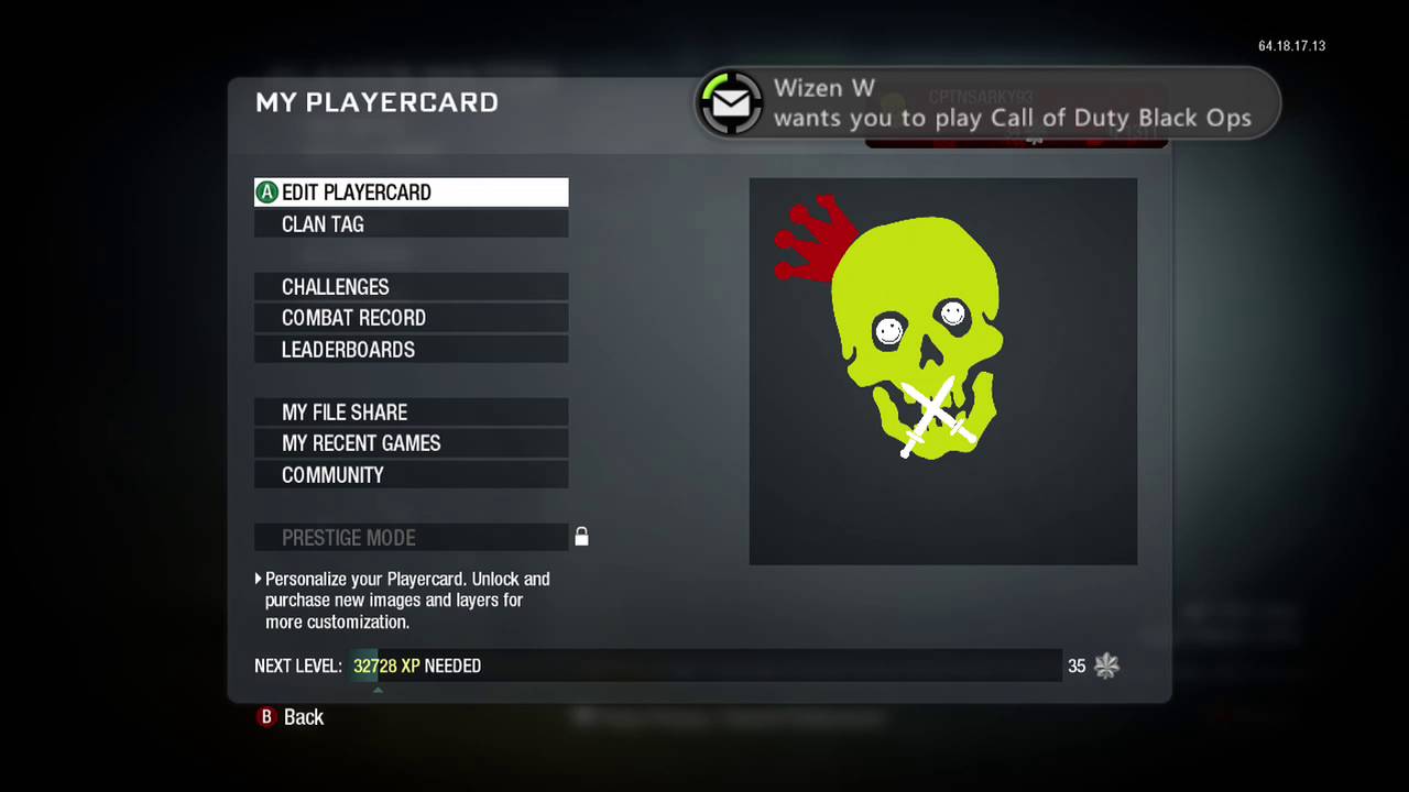 Call of Duty Black Ops 1 new playercard i (edited  )