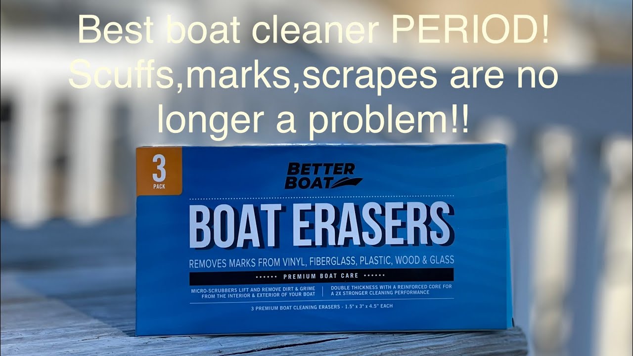 How to easily clean marks off your boat using magic eraser for boats!