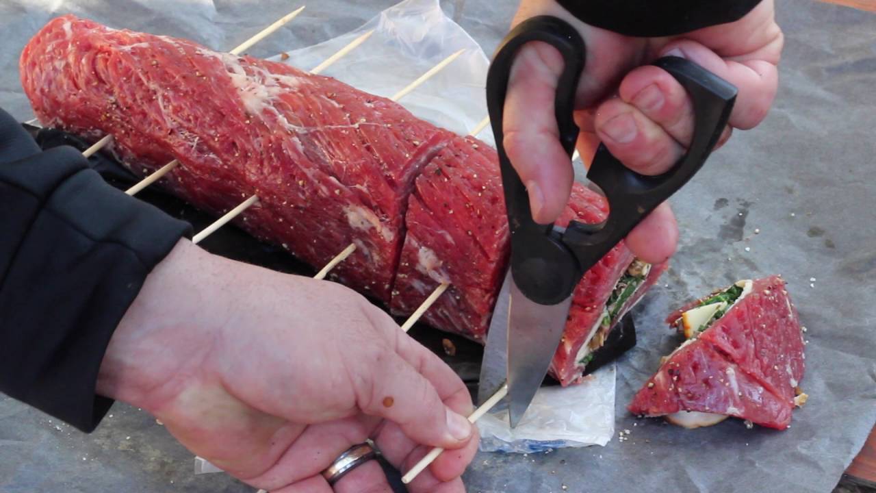 Flank Steak Roll-Up -- Recipe on the Twok Grill -- The Original Texas Wok | Disc Cooker | Cowboy Wok