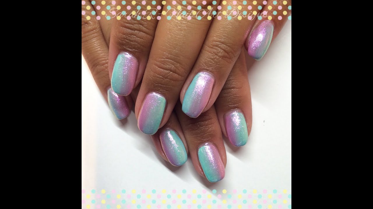 Pastel Gel Polish Gradient / Ombré | Mermaid Effect Nails