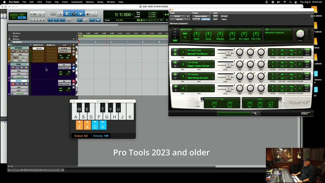 Pro Tools 2024 Xpand MIDI Chain Mode