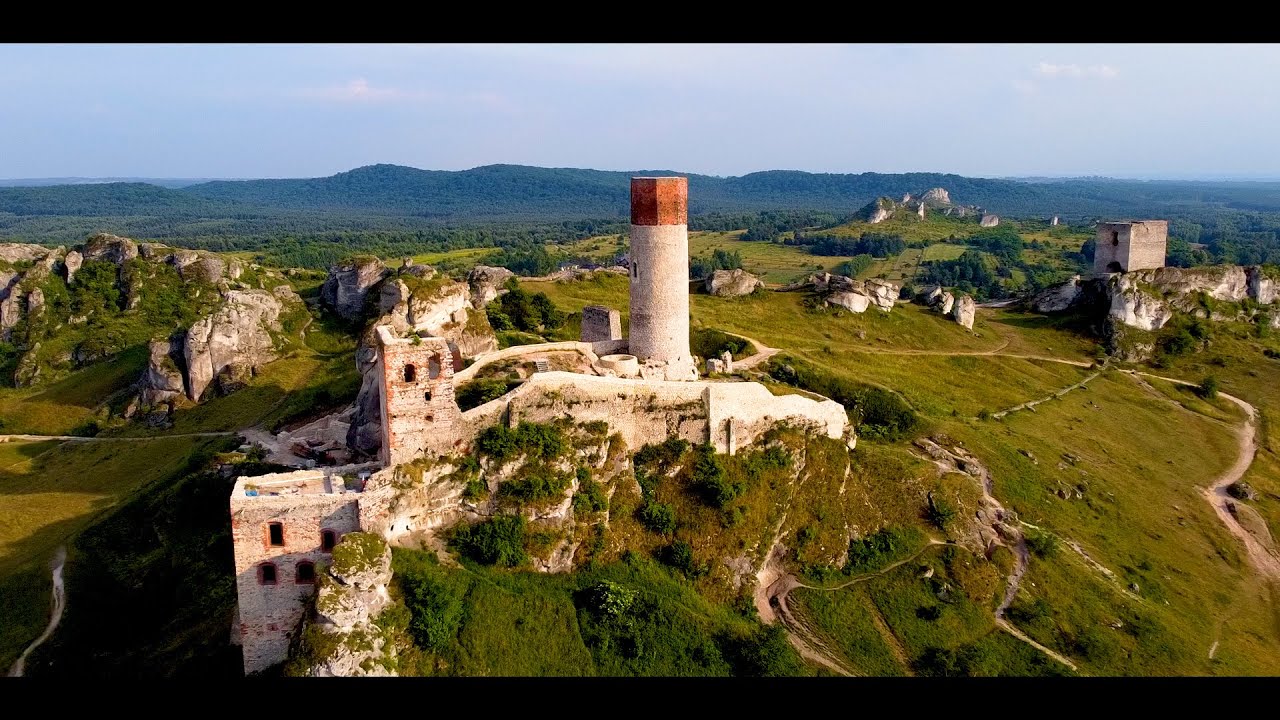 Szlak Orlich Gniazd Zamek Olsztyn z Drona 4K 2023   Olsztyn Castle Poland from Drone