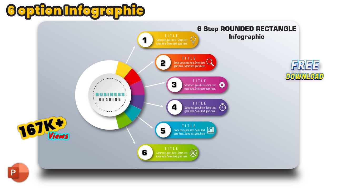 41.Step-by-Step Tutorial: Designing a 6 Option Infographic in MS PowerPoint