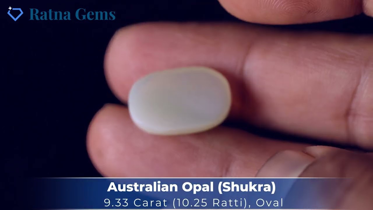 Certified 9.33 Carat (10.25 Ratti) Australian White Opal (Doodhiya) | Ratna Gems