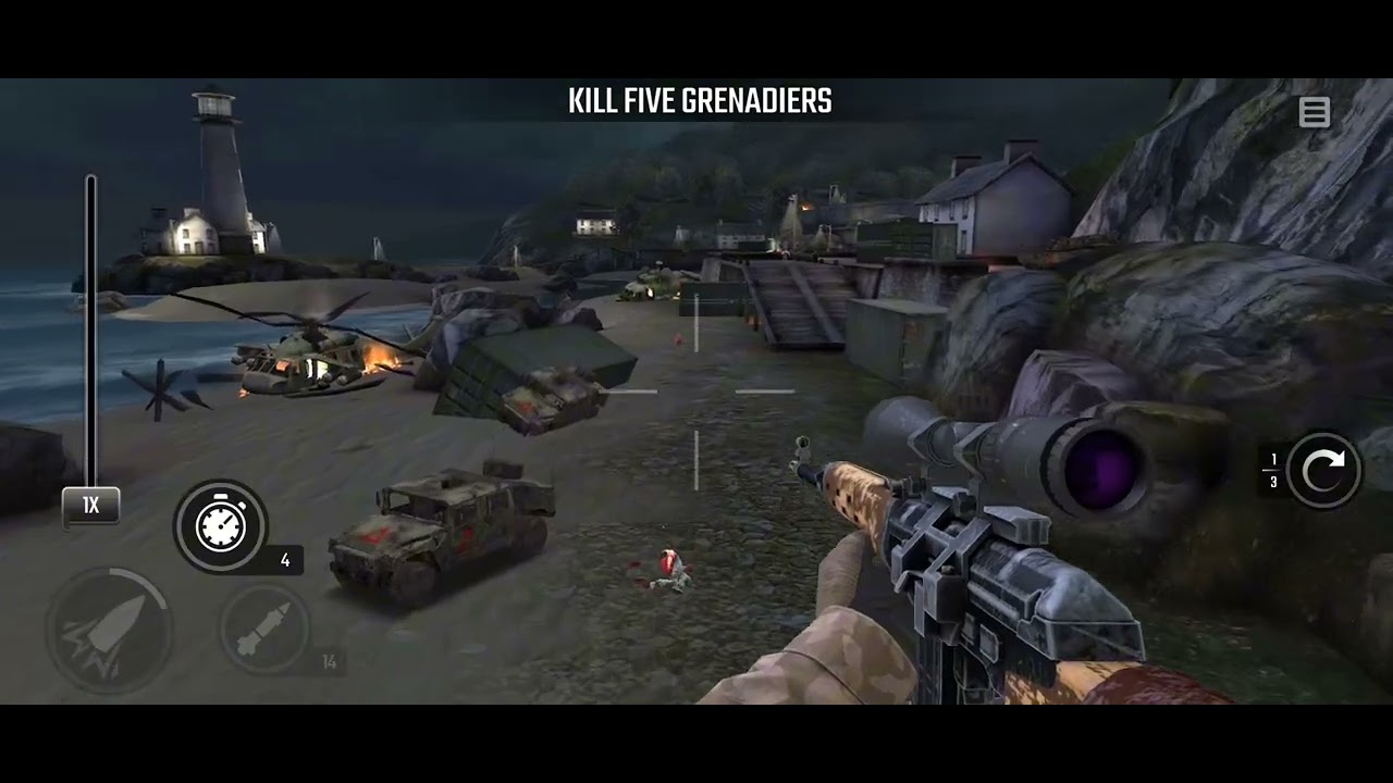 War Sniper Z12 Mission 16 Beach Breach Kill Five Grenadiers